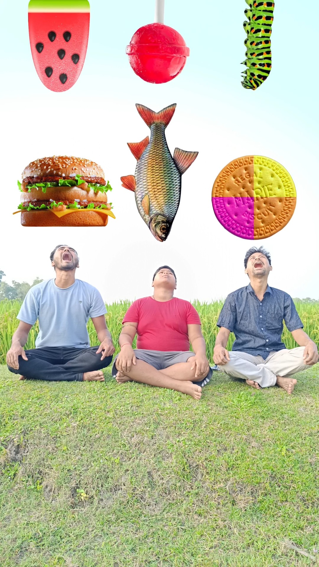 Three cute brothers vs eating biscuit, icecream, lolipop, chocolate, \u0026 insect vfx magic video #short